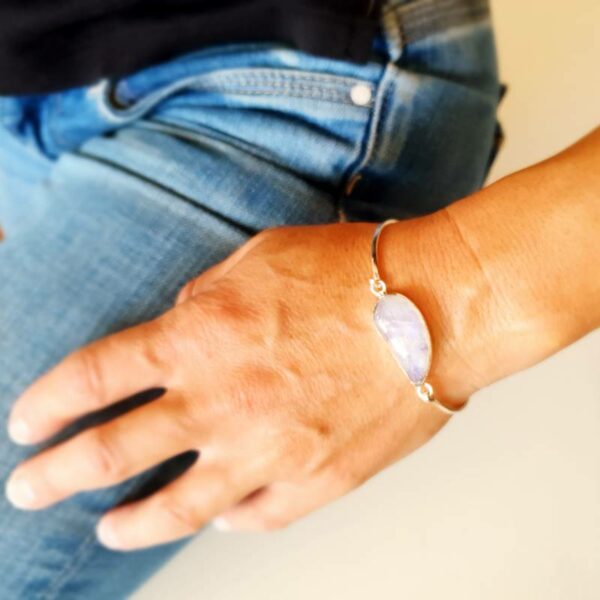 Bracelet pierre de lune argent VAGUE