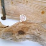 Bague ajustable quartz rose argent