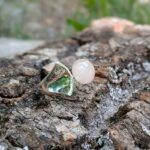 Bague ajustable quartz rose argent