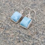 Boucles d'oreilles argent et larimar