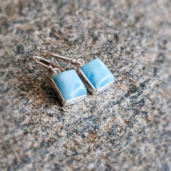 Boucles d'oreilles argent et larimar