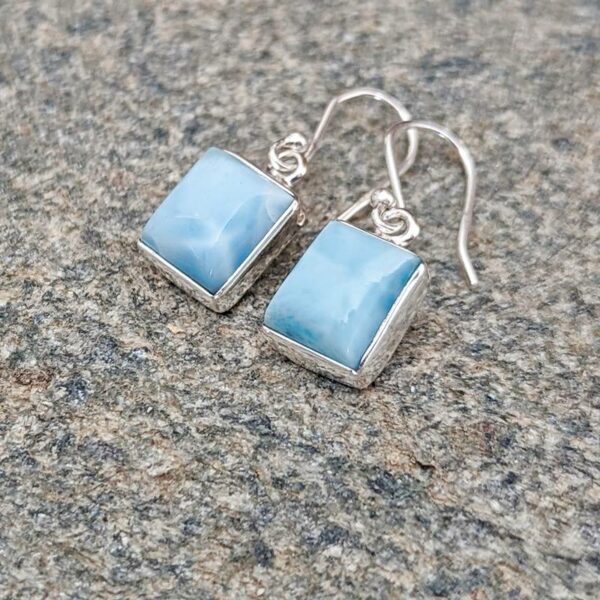 Ohrringe aus Silber und Larimar