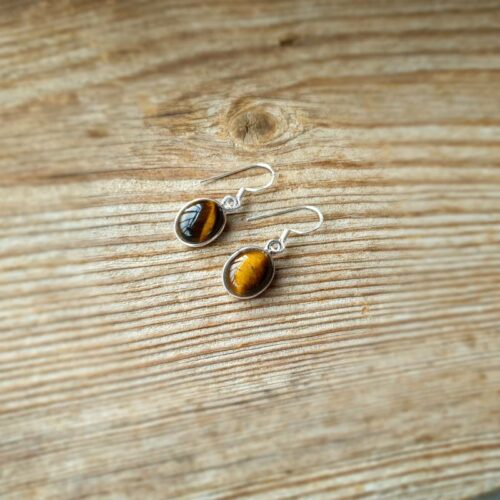 Boucles d'oreilles œil de tigre argent