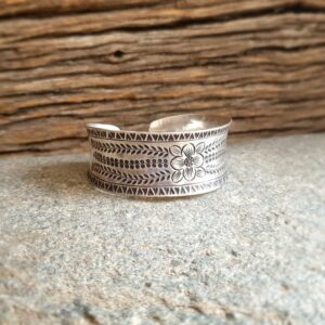 Silver ethnic cuff bracelet