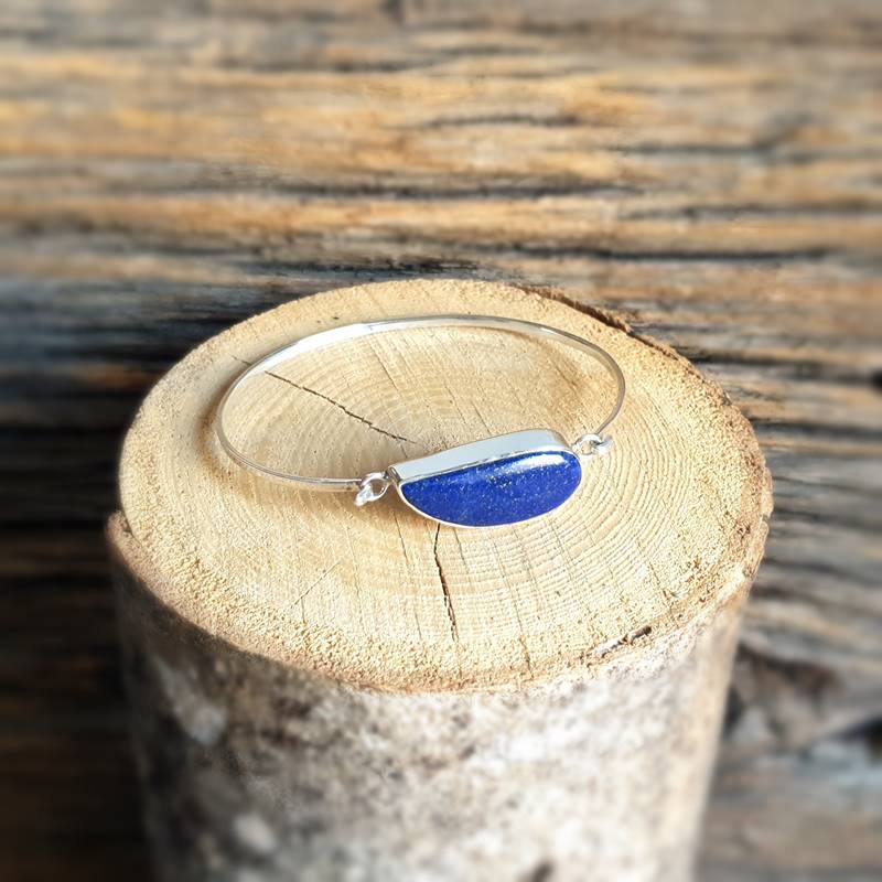 Wave lapis lazuli silverarmband