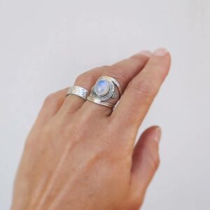 Bague ethnique pierre de lune