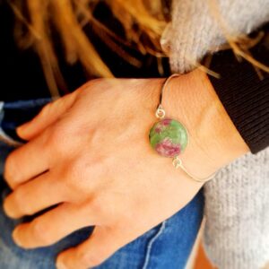 Pulseira de prata rubi zoisite