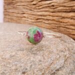 Bracelet jonc rubis zoïsite argent