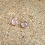 Créoles quartz rose argent