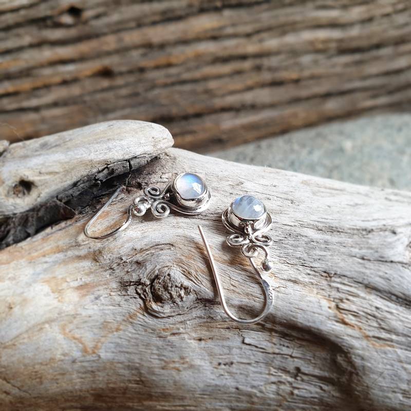 Small moonstone earrings