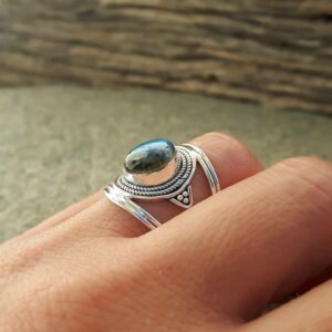 Blue Labradorite Ethnic Ring