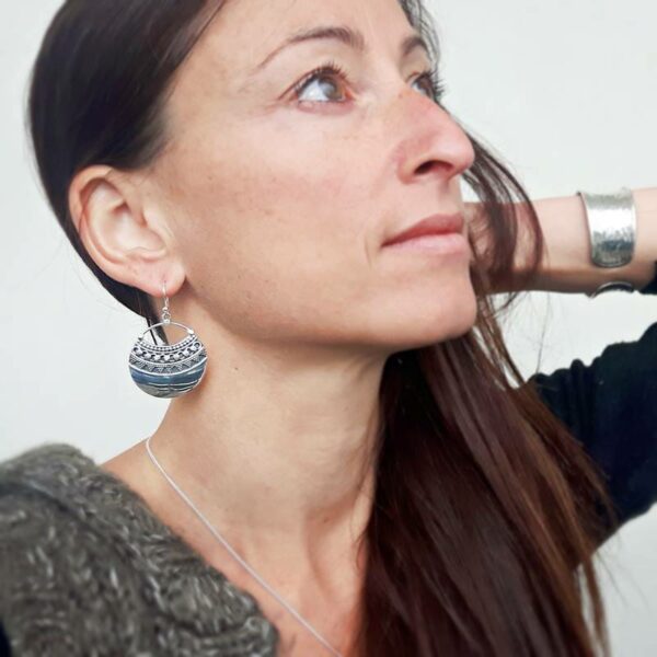 Boucles d'oreilles ethniques en argent