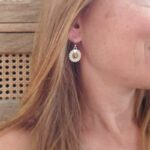 Boucles d'oreilles ethniques oeil de tigre MANDALA