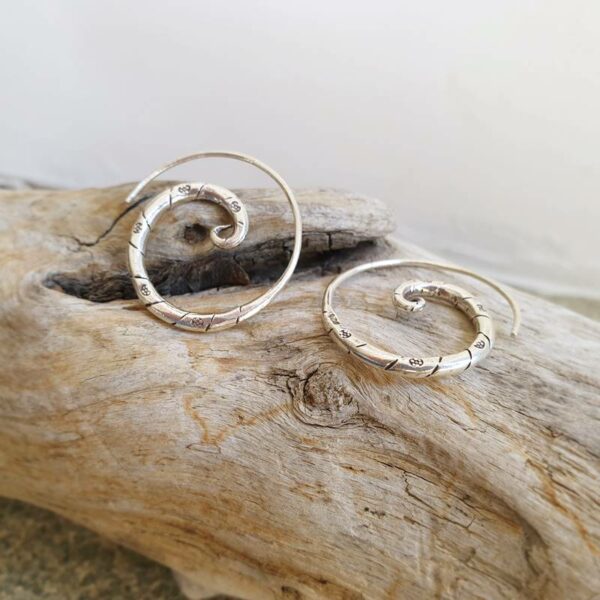 Boucles d'oreilles spirales argent