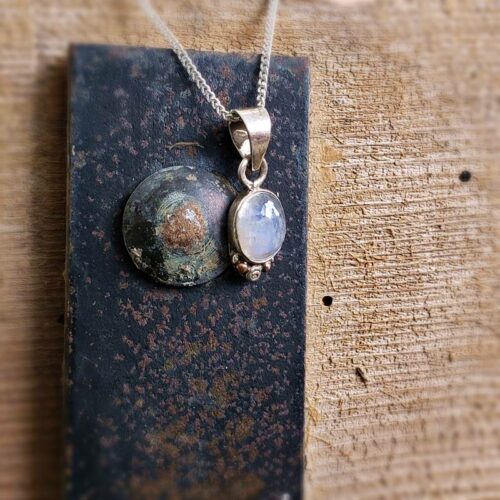 Pendentif pierre de lune argent
