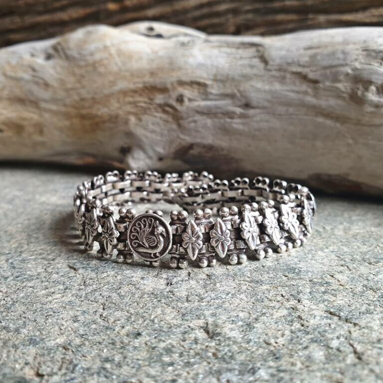 Bracelet indien argent PAON OMYOKI bijoux équitables