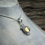 Pendentif topaze jaune argent
