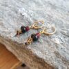 Boucles d'oreilles onyx et grenat SAMARKANDE