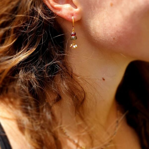 Boucles d'oreilles tourmaline multicolore KI