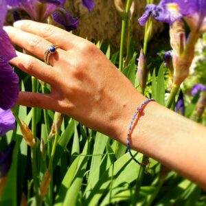 BYZANTINE sodalite and amethyst bracelet