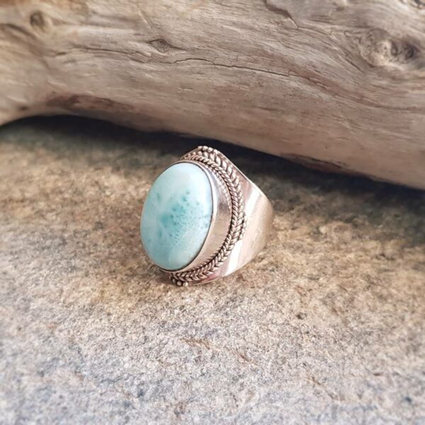 Anello larimar blu