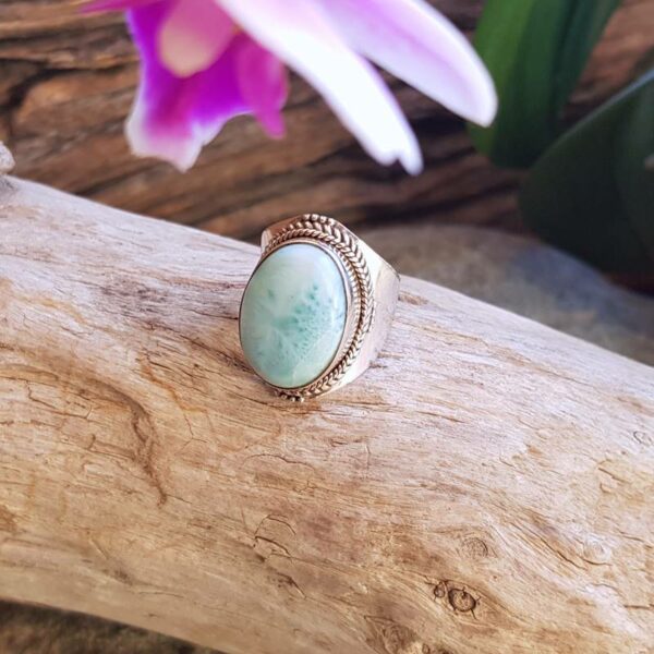 Bague larimar bleu