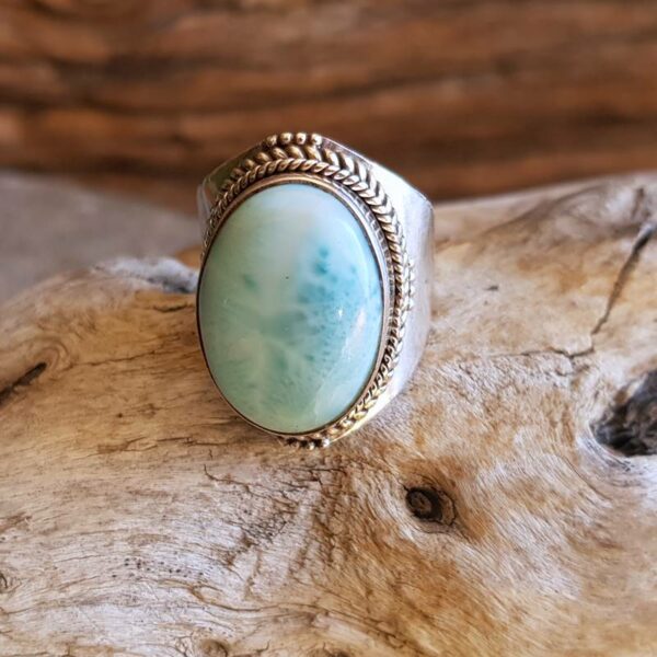 Bague larimar bleu