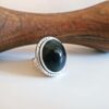 Bague obsidienne étoilée argent