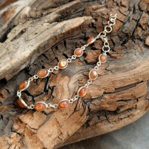 Bracelet pierre de soleil en argent