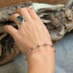 Bracelet pierre de soleil en argent