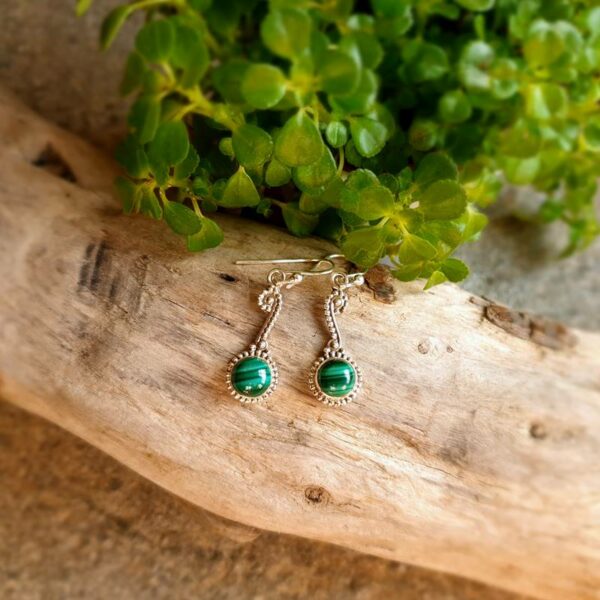 Malachite ethnic earrings