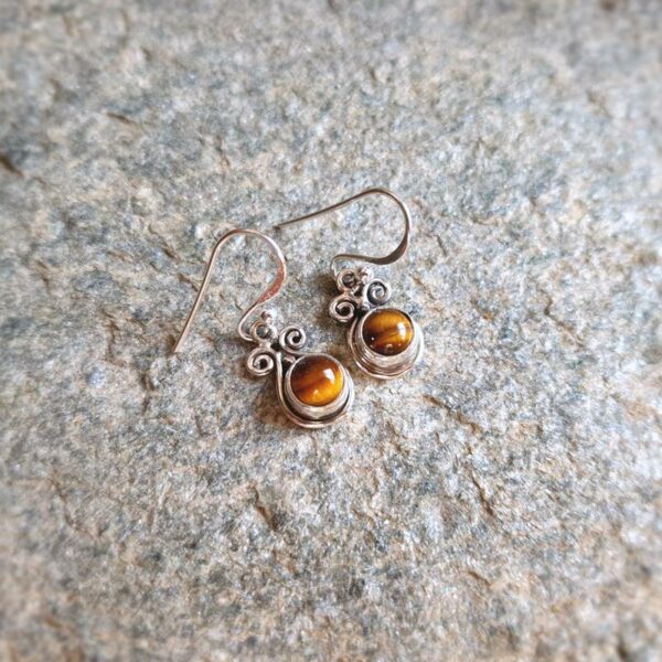 Petites boucles d'oreilles oeil de tigre