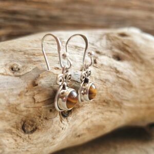 Small tiger eye earrings