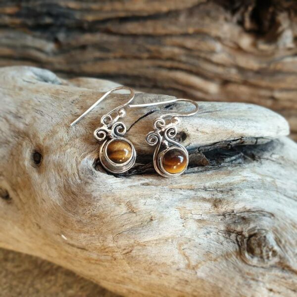 Small tiger eye earrings