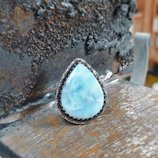 CARIBBEAN Sëlwer Larimar Ring