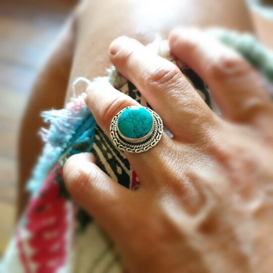 Bague Ethnique Bois D’ébène Et Argent 925 — Coquillage — Taille 58 — Artisanat Bali — Neuf Avec étiquettes