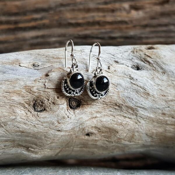 Boucles d'oreilles indiennes en onyx