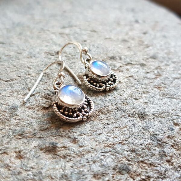 Boucles d'oreilles indiennes en pierre de lune