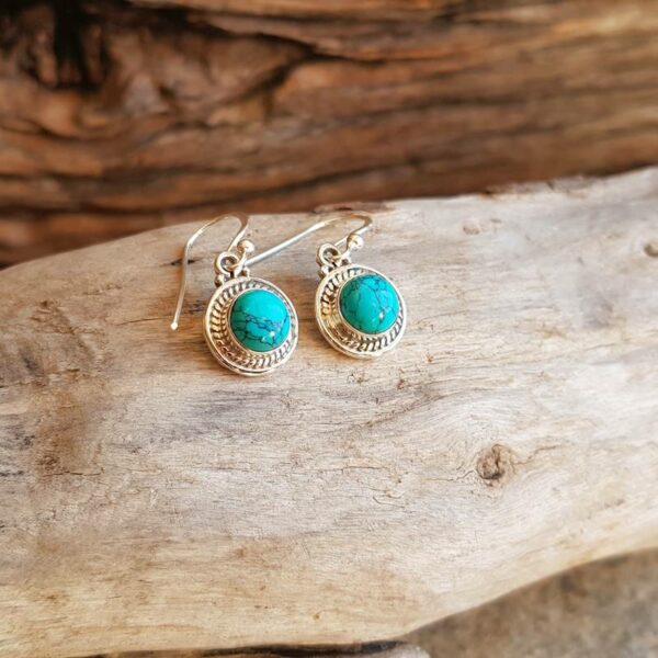 Boucles d'oreilles turquoise argent