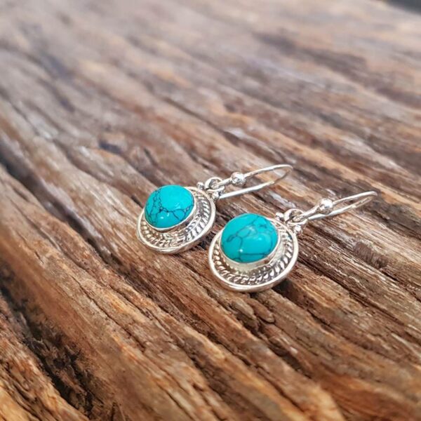 Silver turquoise earrings