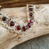 Silver garnet bracelet POPPY