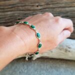 Bracelet malachite en argent