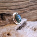 Bague azurite bleue argent