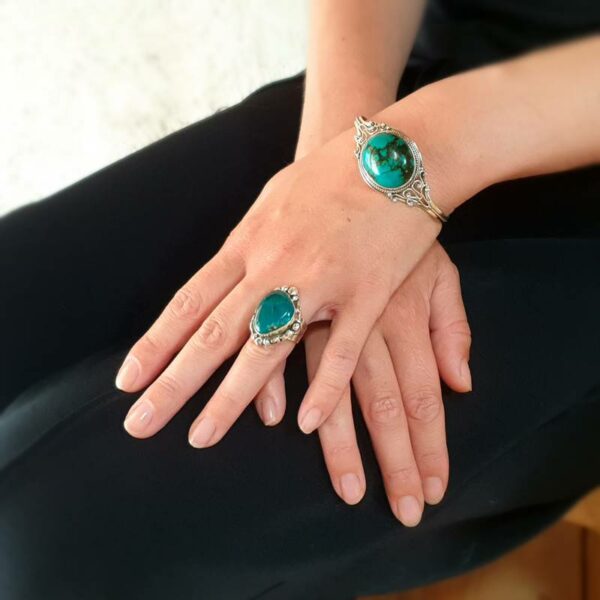 BOHEME silver chrysocolla ring