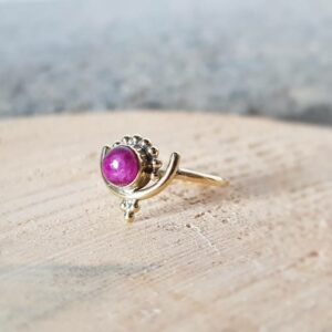 NYDRI Golden Indian Ruby Ring