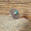 Bague ethnique ajustable argent et turquoise