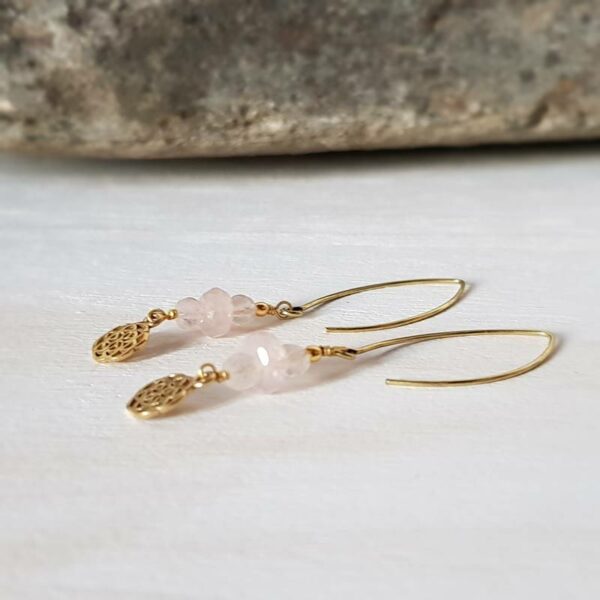 Boucles d'oreilles quartz rose GRAINE DE VIE