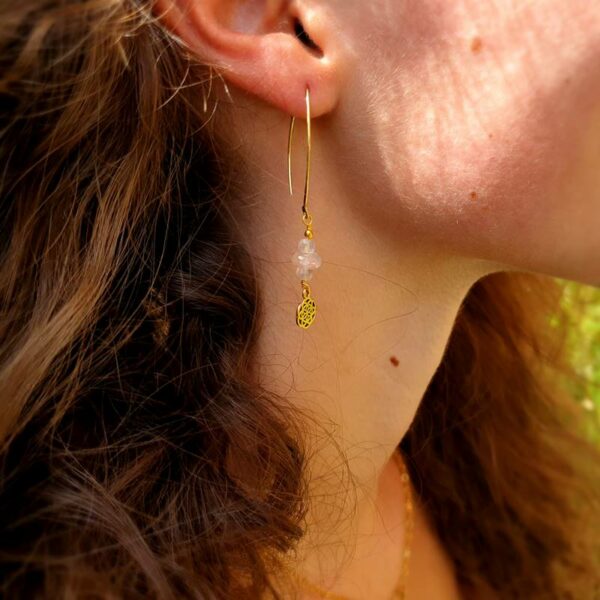 Boucles d'oreilles quartz rose GRAINE DE VIE