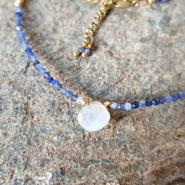 Sodalite a Moonstone Halskette OCEAN