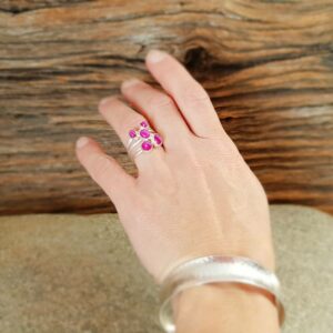 Star ruby ​​silver ring